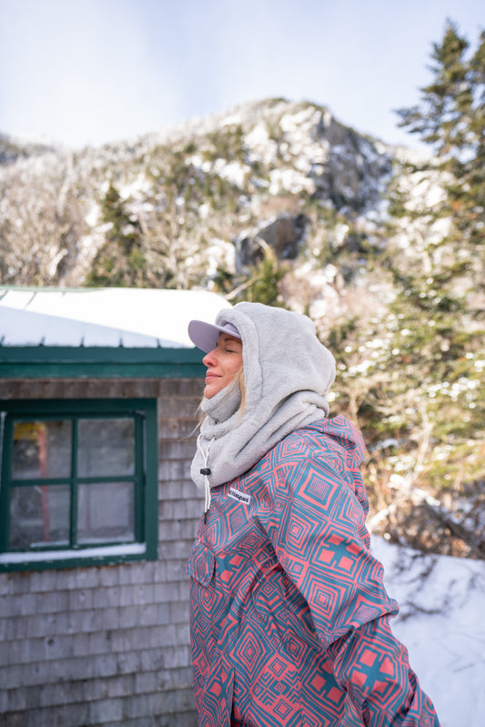 A- Passe Montagne - Fluffy - Gris pâle