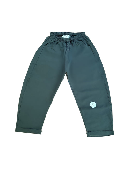 Kid Barrel Pants - Coton - Moss
