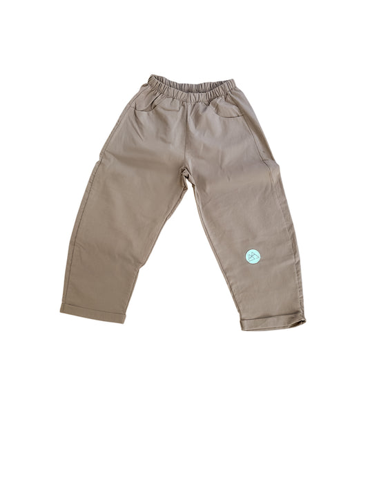 Kid Barrel Pants - Coton - Sand