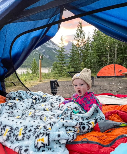 Z- Couverture en Sherpa - Motif bleu & Jaune