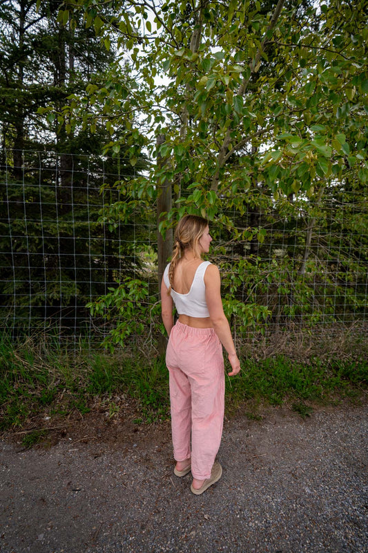 A- Barrel Pants - Pink