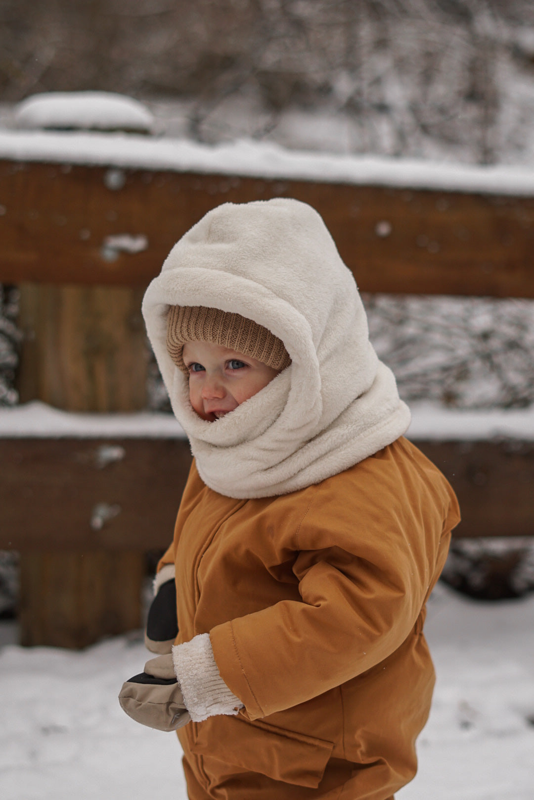 A- Passe Montagne - Fluffy - Ivoire