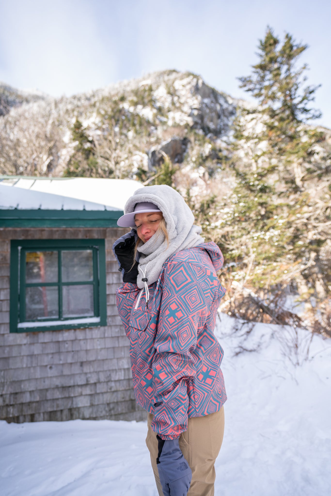 A- Passe Montagne - Fluffy - Gris pâle