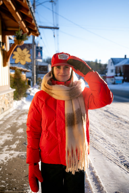 A- Foulard - Ligné brun/crème