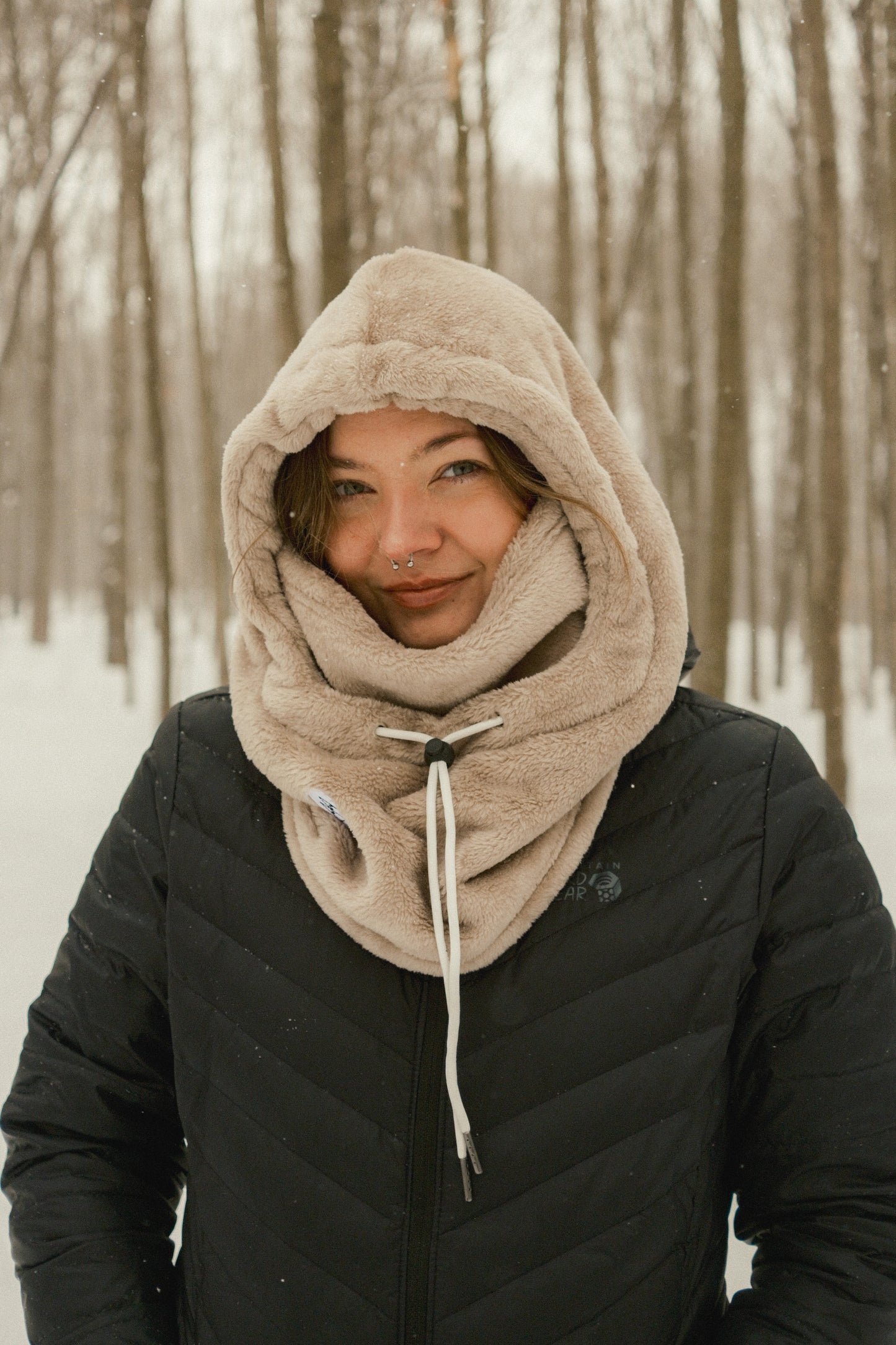 A- Passe Montagne - Fluffy - Beige foncé