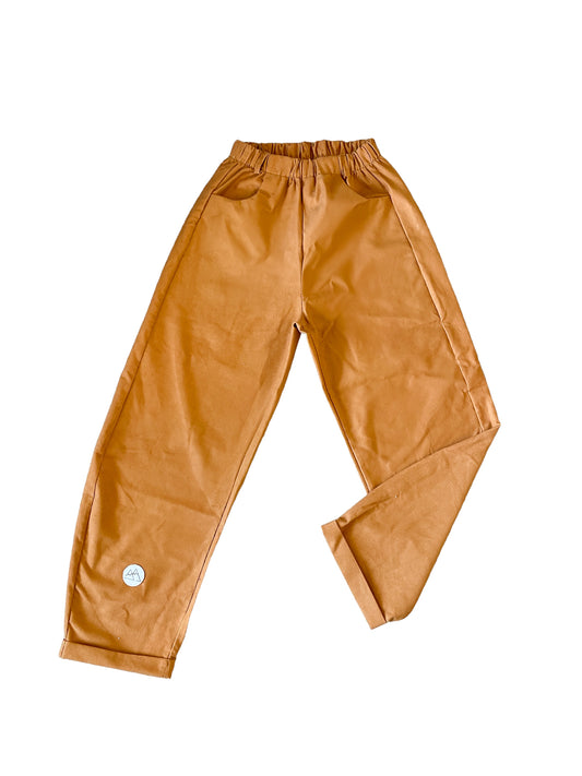 A- Barrel Pants - Burnt Orange