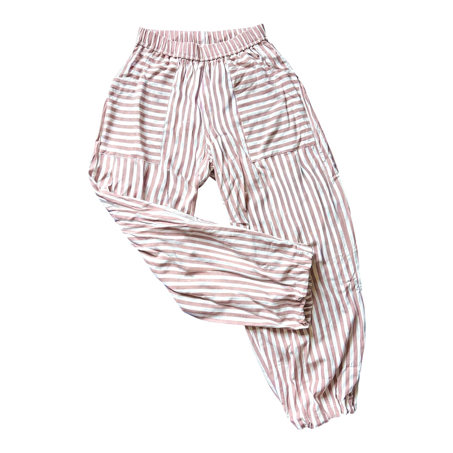 A- Pantalon Barrel - Ligné Rosé