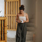 A- Pantalon Barrel - Coton - Moss